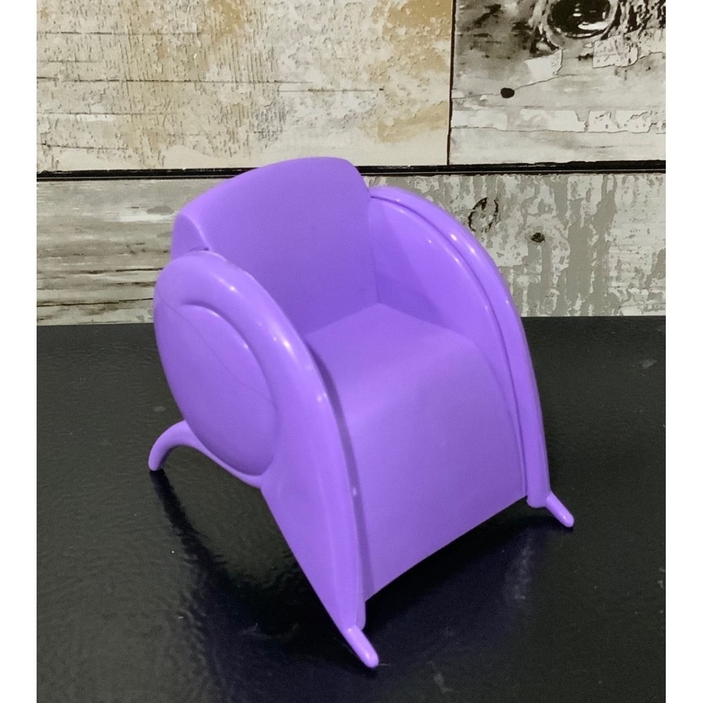 Barbie Purple Plastic Chair 3.5" Tall Modern Recliner